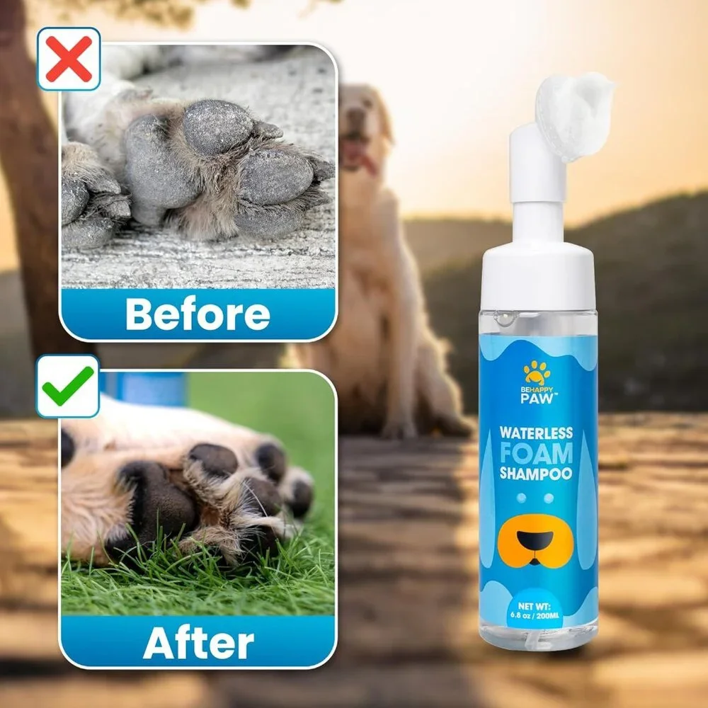 Be Happy Paw Dog Paw Cleaner 5.07fl oz, Coconut Fragrance, No-Rinse Waterless